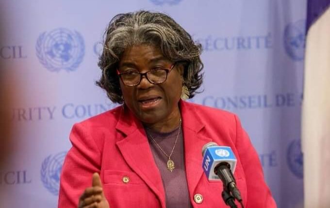سفيرة الولايات المتحدة في مجلس الأمن تضغط لإنهاء أوضاع كارثية على ملايين السودانيين وتتحدث عن جرائم أفراد الدعم السريع والجيش والكف عن التسليح